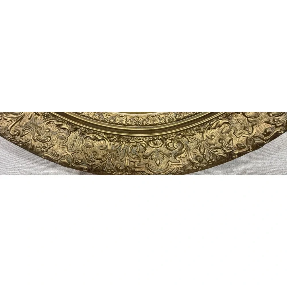 Vintage Intercraft Industries Gold Ornate Oval Wall Mirror Victorian 26x21